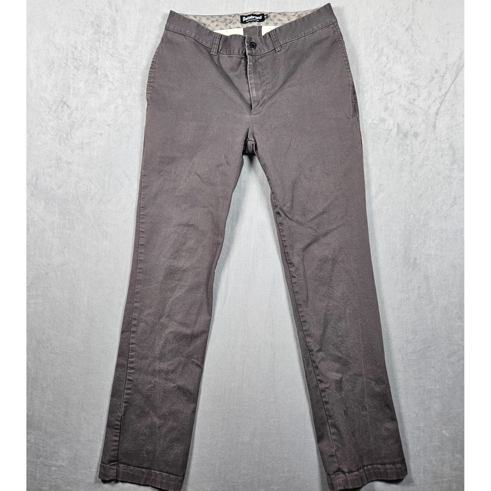 Betabrand Pants Mens 32x31 Gray Straight Leg Chino Zip Pocket Office Casual